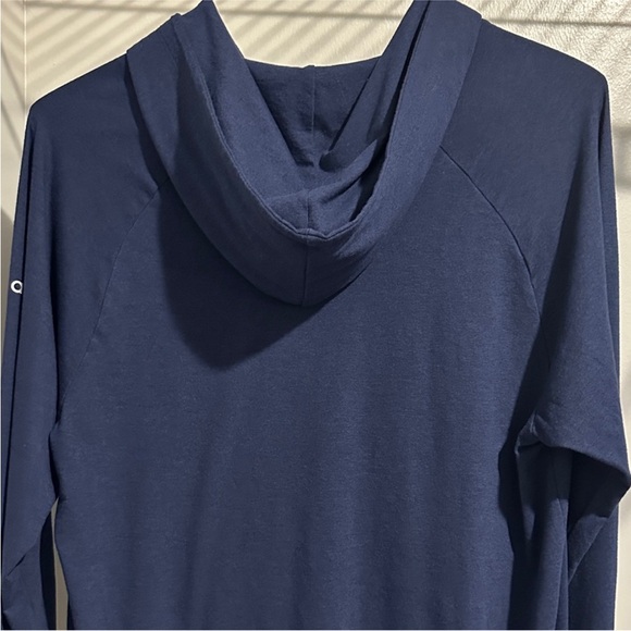 ALO Yoga Navy Blue Core Hooded Runner Long Sleeve Top - Picture 3 of 4